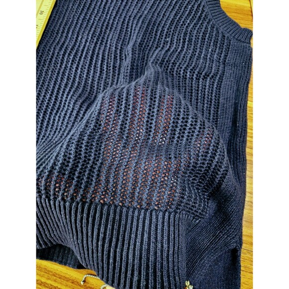 Women's High Neck Mesh Sleeveless Sweater - A New Day Navy Navy Blue Size XXL - Picture 7 of 10